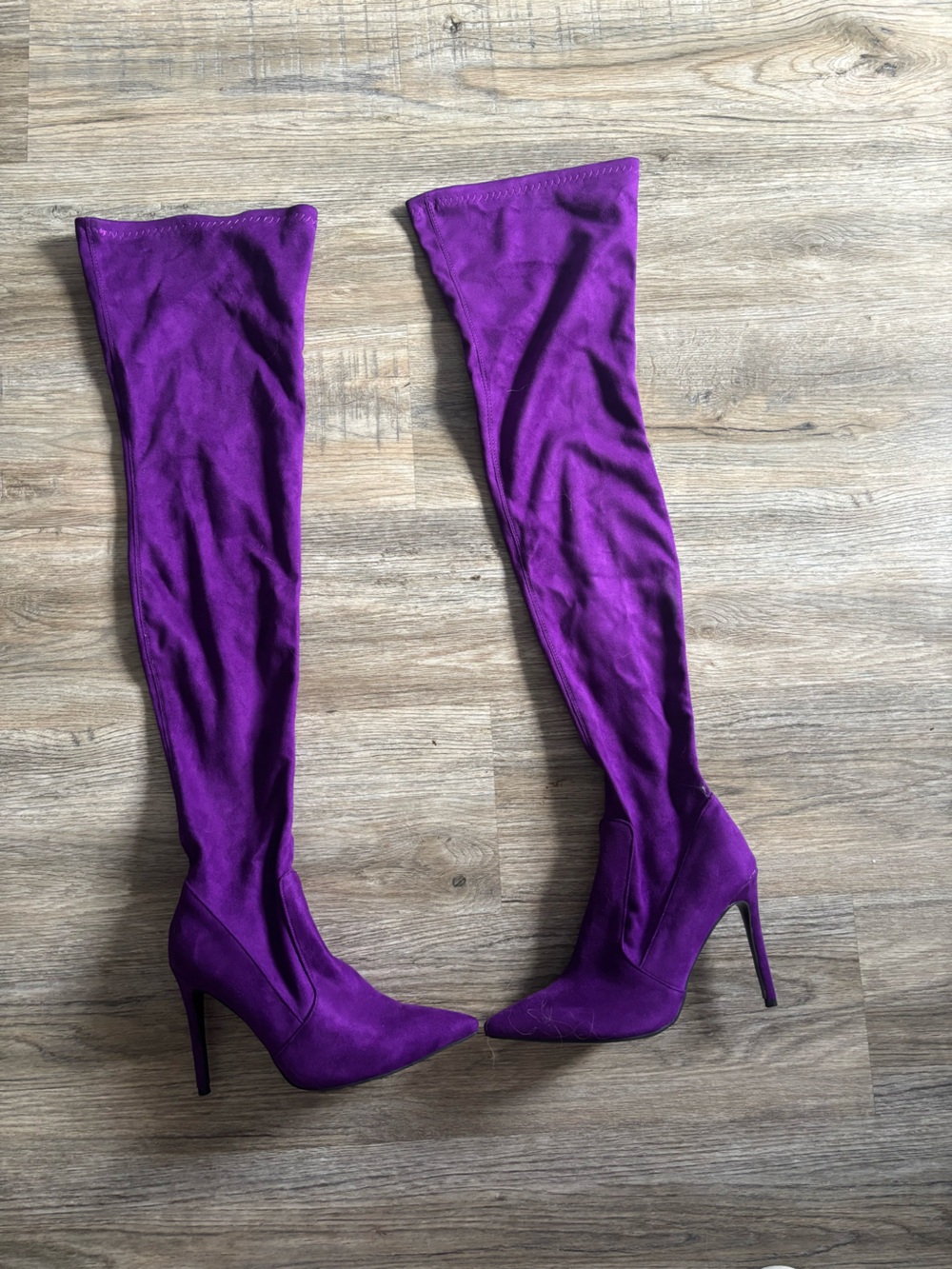 Purple Over-the-Knee Stiletto Boots - Women's High Heel Thigh Boots